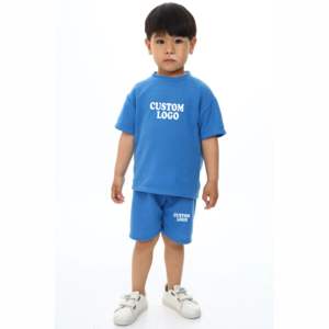 ชุดเซ็ตเสื้อยืดคอกลมแขนสั้นลายตะวันตกสำหรับเด็กผู้ชาย ชุดลำลองสองชิ้นสำหรับฤดูร้อน ขายส่ง เสื้อยืดและกางเกงขาสั้นสำหรับเด็กทารก - Product Image 4