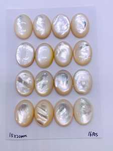 Cabujones Minimalistas Ovalados de Nácar Blanco de 15x20 mm, Calidad 3A, para Joyería - Product Image 3