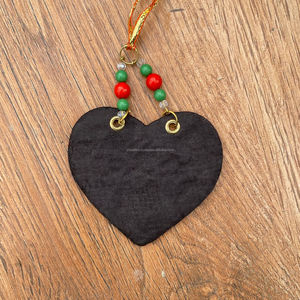 Ornements d'arbre de Noël en cuir véritable 100% faits à la main personnalisés en gros - Product Image 5