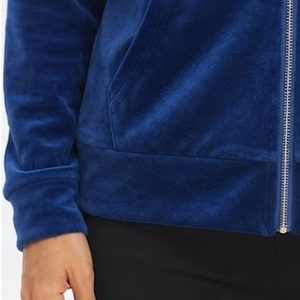 Sweat-shirt à capuche en velours bleu, coupe classique, unisexe, décontracté, pour l'automne - Product Image 2
