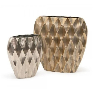 Elegante Jarrón Decorativo de Mesa de Aluminio Martillado a Mano, Estilo Art Deco Floral, para Decoración del Hogar - Product Image 2