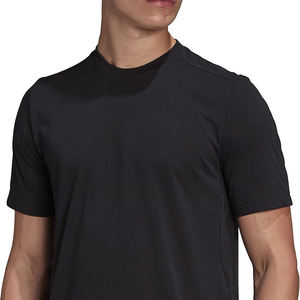 T-shirt à col rond noir pour homme, mélange de coton, manches courtes, décontracté, basique - Product Image 3