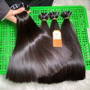 Paquets de vrais cheveux humains de qualité 12A prêt-à-expédier grand stock 12-14 pouces trame osseuse droite couleur naturelle brute prix de gros paquet - Product Image 3