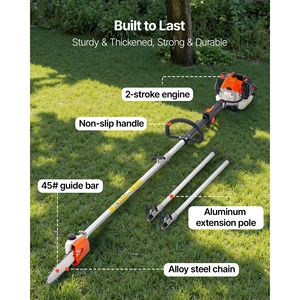 25CC 2 Stroke Gas-<b>Powered</b> Cordless Tree Trimmer 8-Inch Cutting Bar Gas Pole <b>Saw</b> with 23 Fl.oz Fuel Tank Feature Chainsaw - Product Image 6