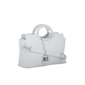 Women's <b>White</b> Formal Evening <b>Hand</b> <b>Bag</b> P36165 - Product Image 2