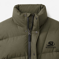 Veste d'hiver matelassée pour homme fabriquée directement en usine, avec col montant et logo frontal, écologique, respirante, pour un usage décontracté en extérieur