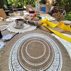 Posavasos de Yute Natural de Primera Calidad, Decoración Rústica Bohemia para Mesa, Juego de Portavasos, Precio al por Mayor - Product Image 6