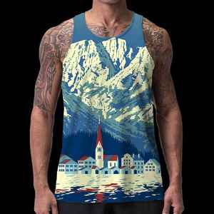 เสื้อกล้ามออกกำลังกายผู้ชาย โพลีเอสเตอร์ ซับลิเมชั่น แห้งเร็ว ทรงเข้ารูป สำหรับออกกำลังกาย วิ่ง และกีฬา - Product Image 3