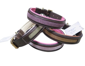 Luxury Crystal Leather <b>Dog</b> <b>Collar</b> Double Stitch Padded Premium Pet Accessory - Product Image 4