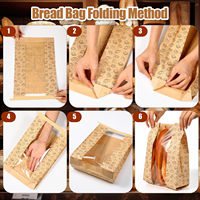 Sac en papier kraft brun écologique personnalisé pour boulangerie, idéal pour pain au levain, sandwichs et biscuits, avec fenêtre
