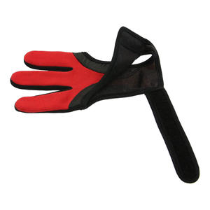 Gants de tir à l'arc personnalisés 2026 à 3 doigts en PU rouge et noir pour la protection des doigts, équipement de protection pour l'archer, le tir et la chasse à l'arc - Product Image 6