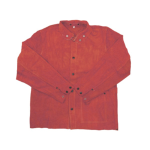 Veste de soudeur en cuir de vachette pleine fleur de qualité supérieure, vêtement de sécurité industriel, caractéristiques résistantes aux étincelles et au feu pour la protection corporelle - Product Image 4