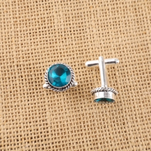Designer Handmade Blue Apatite Gemstone <b>Cuff</b> <b>Links</b> Set Jewellery Channel Setting In 925 Sterling Silver Plated For <b>Men</b> And Women - Product Image 1