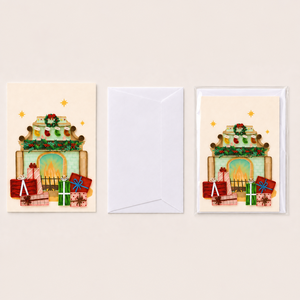 Tarjeta de Navidad de Lujo Hecha a Mano con Diseño de Chimenea, Papel de Alta Calidad, Impresión Digital, OEM/ODM, Venta al Por Mayor - Product Image 6