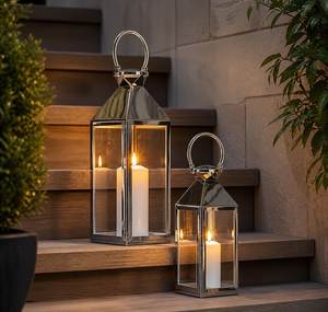 Stylish <b>Gold</b> Metal <b>Lantern</b> With Clear Glass Suitable For Ramadan Christmas Diwali Home Garden Event Decoration - Product Image 6