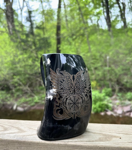 Viking traditionnel poli corne de buffle Tankard artisanat naturel bière vin hydromel Ale tasse thé décoration Stein corne Tankard - Product Image 5