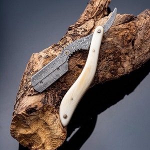 IKZARSA High Quality <b>Single</b> <b>Blade</b> Stainless Steel Foldable Barber <b>Razor</b> with Buffalo Bone Handle for Face/Body Shaving - Product Image 4