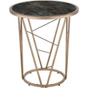 Vintage Antique Brass <b>Side</b> <b>Table</b> <b>Round</b> Bamboo Style Pedestal Drink <b>Table</b> Metal Accent End <b>Table</b> for Classic Living Room Decor - Product Image 5