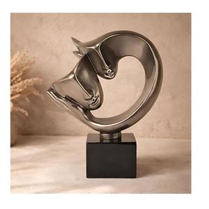 Hermosa Escultura Metálica Moderna, Diseño Especial, Estatua de Colección de Arte, Estatua de Aluminio Metálico - Product Image 4