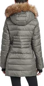 Chaqueta de Cuero para Mujer para la Temporada de Invierno con Forro de Piel Sintética/Chaqueta de Cuero Estilo Motero con Forro de Piel Auténtica - Product Image 4