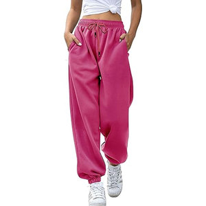 Pantalones deportivos casuales para mujer con cordón, pantalones de chándal para entrenamiento, joggers atléticos con bolsillos, pantalones cómodos de ajuste holgado para estar en casa - Product Image 5
