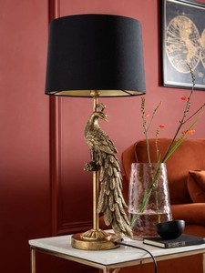 Lampe de table moderne en aluminium avec sculpture d'oiseau au design paon de luxe, décoration d'intérieur sur le thème de la faune, pièce maîtresse - Product Image 2