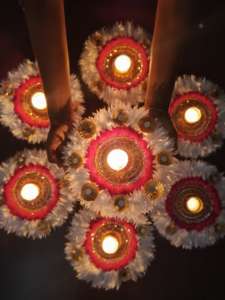 Indian Gota Jasmine Flower Tealight Rangoli Home <b>Decor</b> Rangoli Wedding Centerpiece <b>Decor</b> Housewarming Favor <b>Festive</b> Return Gift - Product Image 4