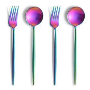 Ensemble de couverts élégants en acier inoxydable, finition miroir, couteau, fourchette, cuillère, à prix avantageux - Product Image 1