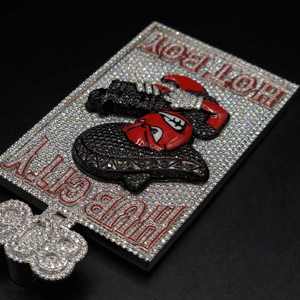 Collar con Colgante Rectangular Hip Hop S925 con Diamante Moissanite Real, Chapado en Oro 3D, Cadena Personalizada para Hombre - Product Image 2