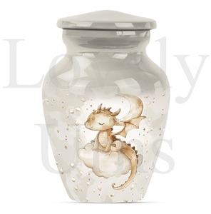 โกศสีขาวรูปมังกรน้อยสำหรับใส่เถ้ากระดูก โกศที่ไม่เหมือนใครสำหรับเก็บเถ้ากระดูก ของที่ระลึกสำหรับการเผาศพ ของตกแต่งเพื่อเป็นที่ระลึก - Product Image 2