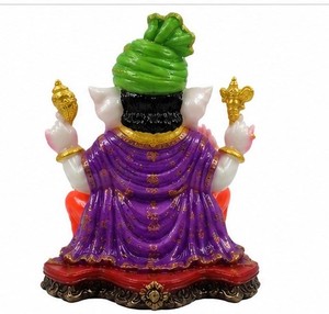 Colorful Resin Ganesh Statue Hindu God Figurine Sitting <b>Elephant</b> Deity Ornament for Home <b>Decor</b> Tabletop - Product Image 5