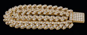 <b>Iced</b> <b>Out</b> Cuban Link Necklace Moissanite <b>Chain</b> 18K Gold Plated Fashionable Hip Hop Jewelry for Men Women Party - Product Image 4