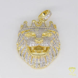 จี้รูปหัวสัตว์ประดับมงกุฎหรูหรา ฝังเพชรแล็บโกรว์แบบ Iced Out เงินแท้ 925 สไตล์ฮิปฮอป รับรองโดย GIA เหมาะสำหรับเป็นของขวัญ - Product Image 5