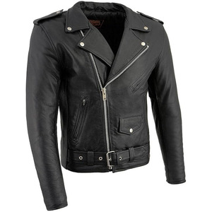 SAMROZ SPORTS Unisex Black Leather Motorcycle <b>Jacket</b> - Product Image 1