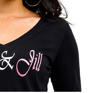 Haut à col en V noir à manches longues, chemise décontractée pour femmes, style streetwear, vêtements confortables pour tous les jours - Product Image 4