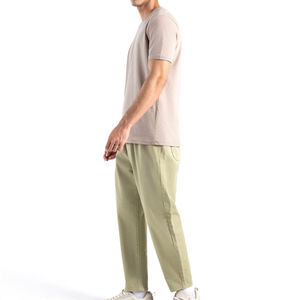 T-shirt basique beige pour homme, manches courtes, col rond, coupe classique, en jersey de coton doux, décontracté, pour l'été, vente en gros - Product Image 2