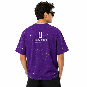 Nouveau design personnalisé pour t-shirt graphique scintillant à manches courtes et col rond en coton 100% pour homme, style streetwear décontracté et surdimensionné - Product Image 4