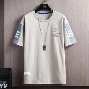 Summer New Short Sleeve Pure Cotton <b>T</b>-<b>Shirt</b> for Men Women Unisex Trendy Loose Fit American Street Style Large Letter Solid - Product Image 4