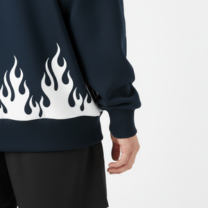 Sudadera con capucha de algodón francés personalizada, con efecto desgastado, estampado 3D, oversize, lavado ácido, corte holgado, corta, con pedrería, tallas grandes - Product Image 4