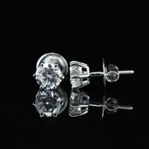 Classic Freshwater Pearl Moissanite S925 Sterling <b>Silver</b> 0.5Ct 1Ct 3Ct Six Prong 18K Gold Plated VVS Stud <b>Earrings</b> Gift - Product Image 1