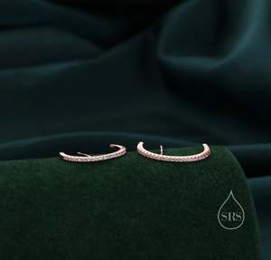 Vendu en une seule pièce ! Boucle d'oreille minimaliste fine en argent sterling avec zircon cubique, style manchette simple, couleur argent ou or - Product Image 4