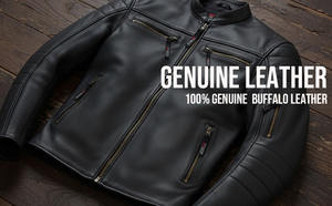 Blouson de moto unisexe personnalisable en cuir de buffle naturel avec protection CE, ventilation, noir, hiver, style cruiser - Product Image 5