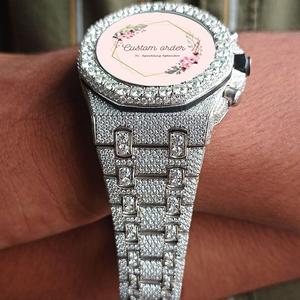 Montre mécanique chronographe analogique pour homme en acier inoxydable personnalisé avec moissanite et diamants, style hip-hop, pour rappeur, éclatante et somptueuse - Product Image 2