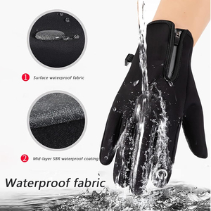 Gants d'hiver unisexes pour la conduite, coupe-vent, à doigts entiers, compatibles avec les écrans tactiles, antidérapants, pour le cyclisme en plein air, la moto - Product Image 2