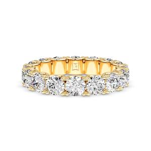 Elegante Anillo de Eternidad de Diamantes Naturales Personalizado, Corte Redondo, Banda Completa, Anillo de Boda de Oro de 14K, Joyería de Aniversario para Mujer - Product Image 4