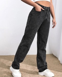 Jeans Mom de Mujer al por Mayor, Personalizados, de Tiro Medio, Estilo Japonés, Rectos, Transpirables, con Diseño de Puntos Desgastados - Product Image 6