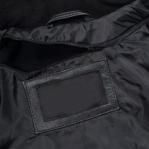 Fabricants de vêtements sur mesure, veste de baseball en cuir de vache personnalisée avec broderie sur le devant, style streetwear pour hommes - Product Image 3