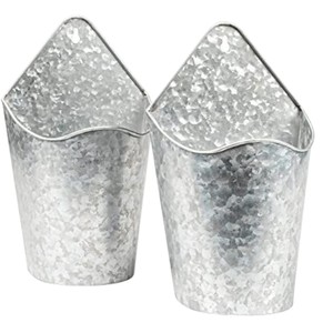 Galvanized Metal <b>Wall</b> Planter Set Vintage Farmhouse Hanging <b>Flower</b> Pots for Indoor Outdoor <b>Decor</b> Garden <b>Wall</b> Vases for Plants - Product Image 4