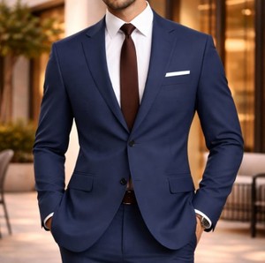 Trajes de hombre OEM de Bangladesh: Blazer transpirable, antiarrugas, antipilling, con medio entretela, a medida, tallas grandes. - Product Image 2