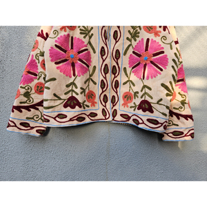 Suzani Embroidered Velvet <b>Kimono</b> Coat Floral Pattern <b>Plus</b> <b>Size</b> Women Outerwear Winter Boho Bohemian Style Mandarin gift for her - Product Image 5